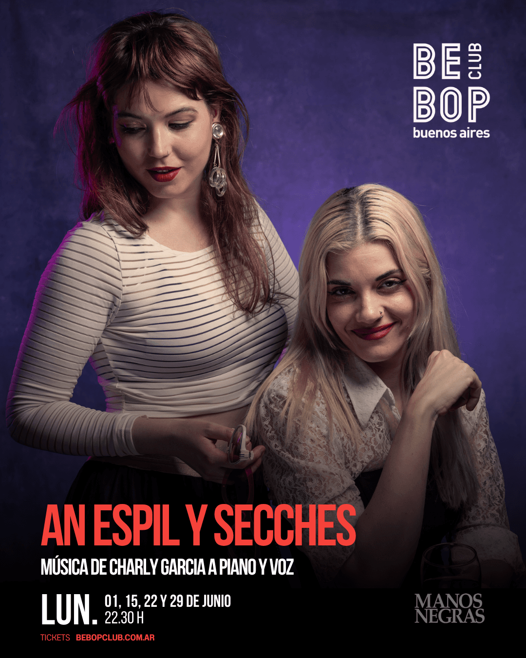 An Espil y Secches | Música de Charly Garcia a piano y voz | 01, 15, 22 y 29 de Junio